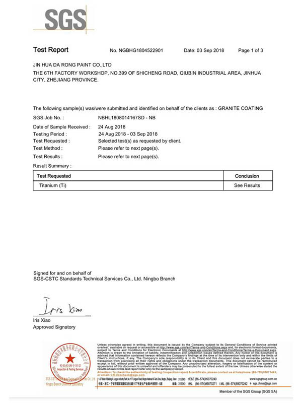 Granite (pot)-titanium test